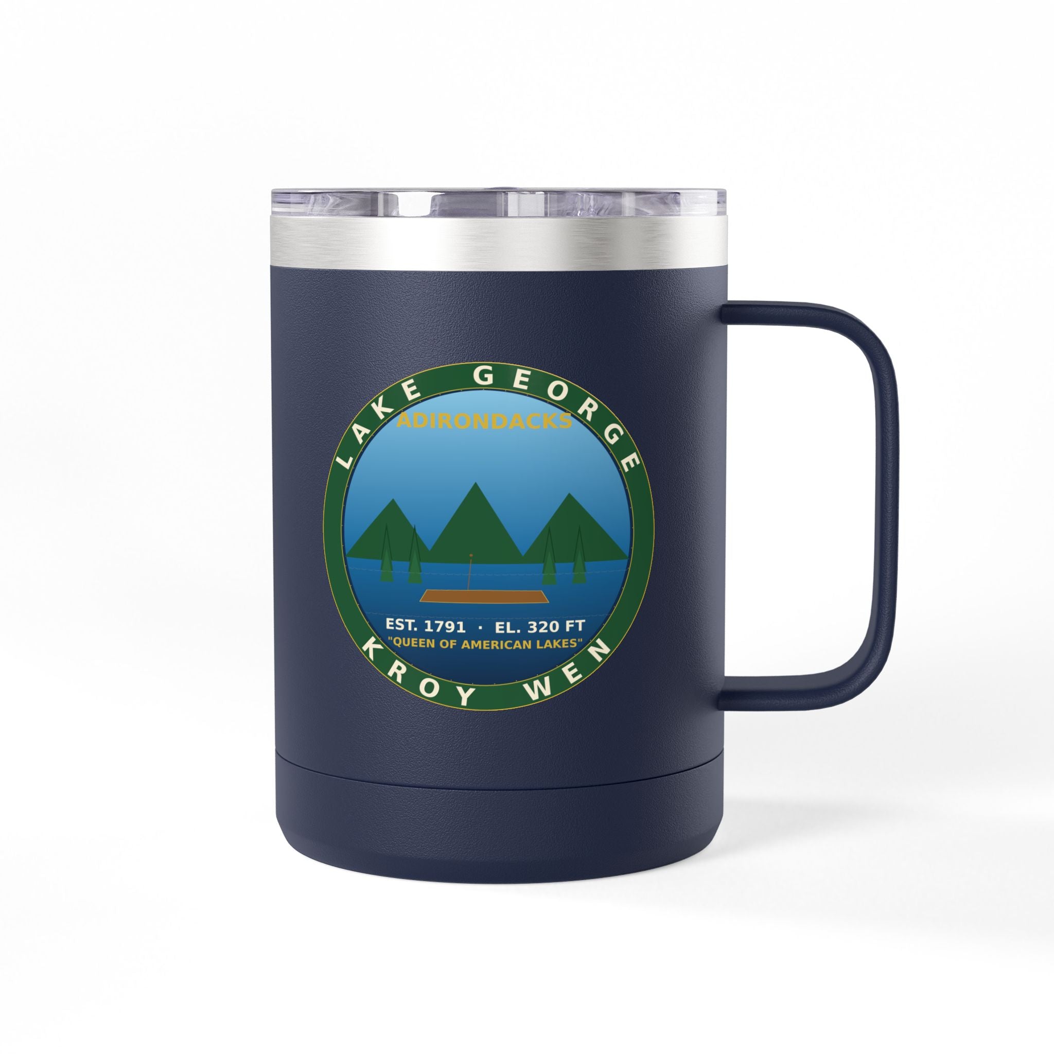 Lake George Adirondacks Badge 15oz Tumbler
