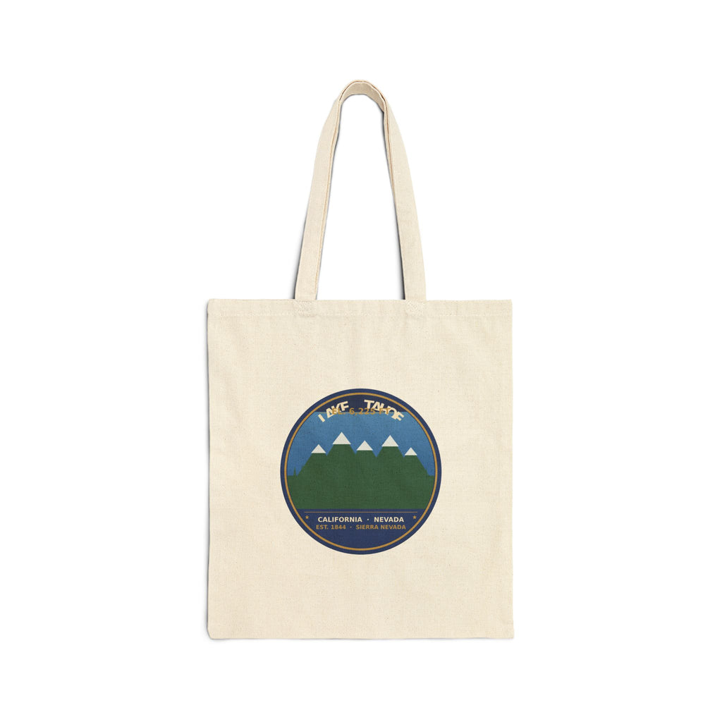 Lake Tahoe Alpine Badge Tote Bag | Canvas Natural
