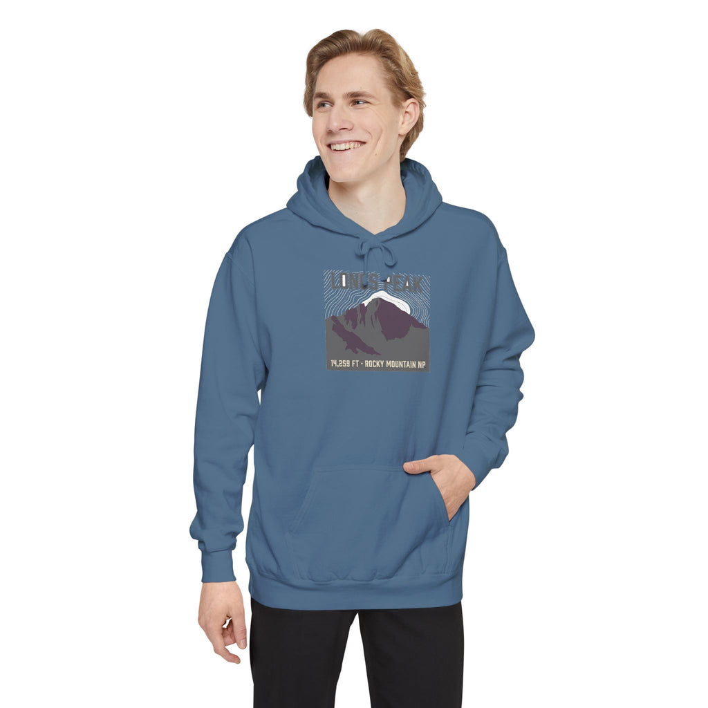 Longs Peak Colorado 14er hoodie, 14,259 ft Rocky Mountain National Park summit badge, alternate product view
