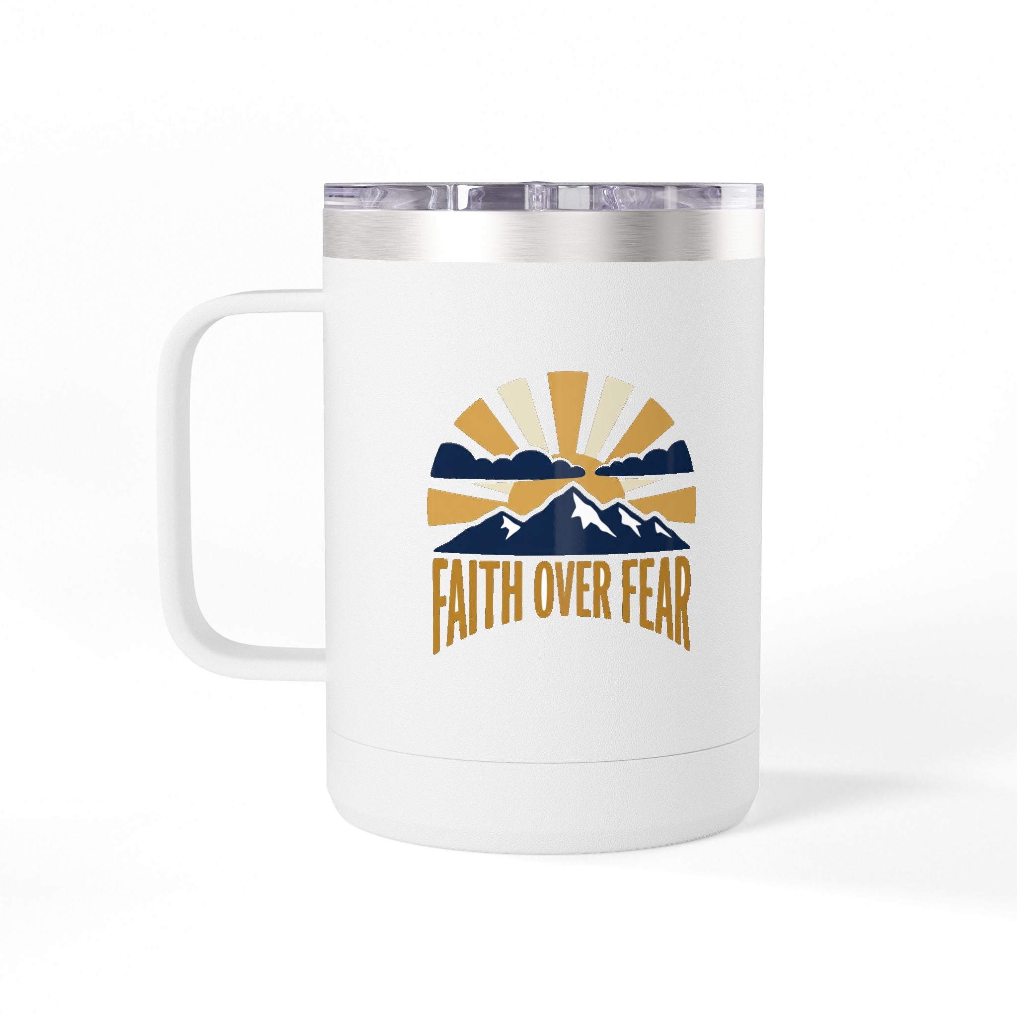 Faith Over Fear 15oz Tumbler | Inspirational Christian Gift