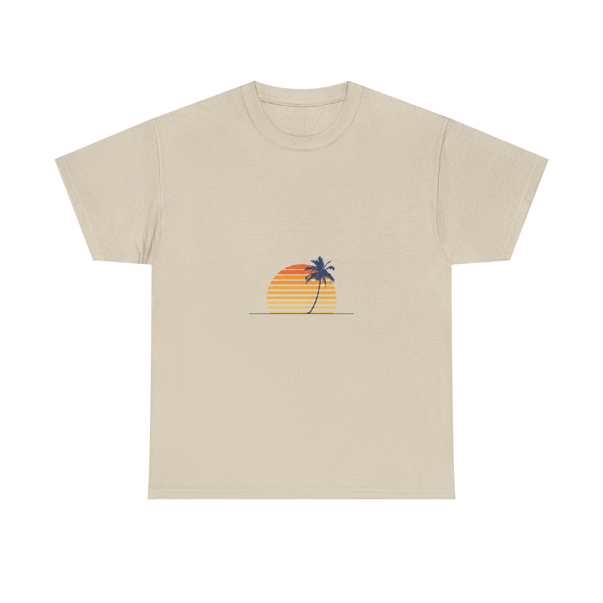 Retro Palm & Sunset Tee | Minimalist Vintage Beach Summer Shirt