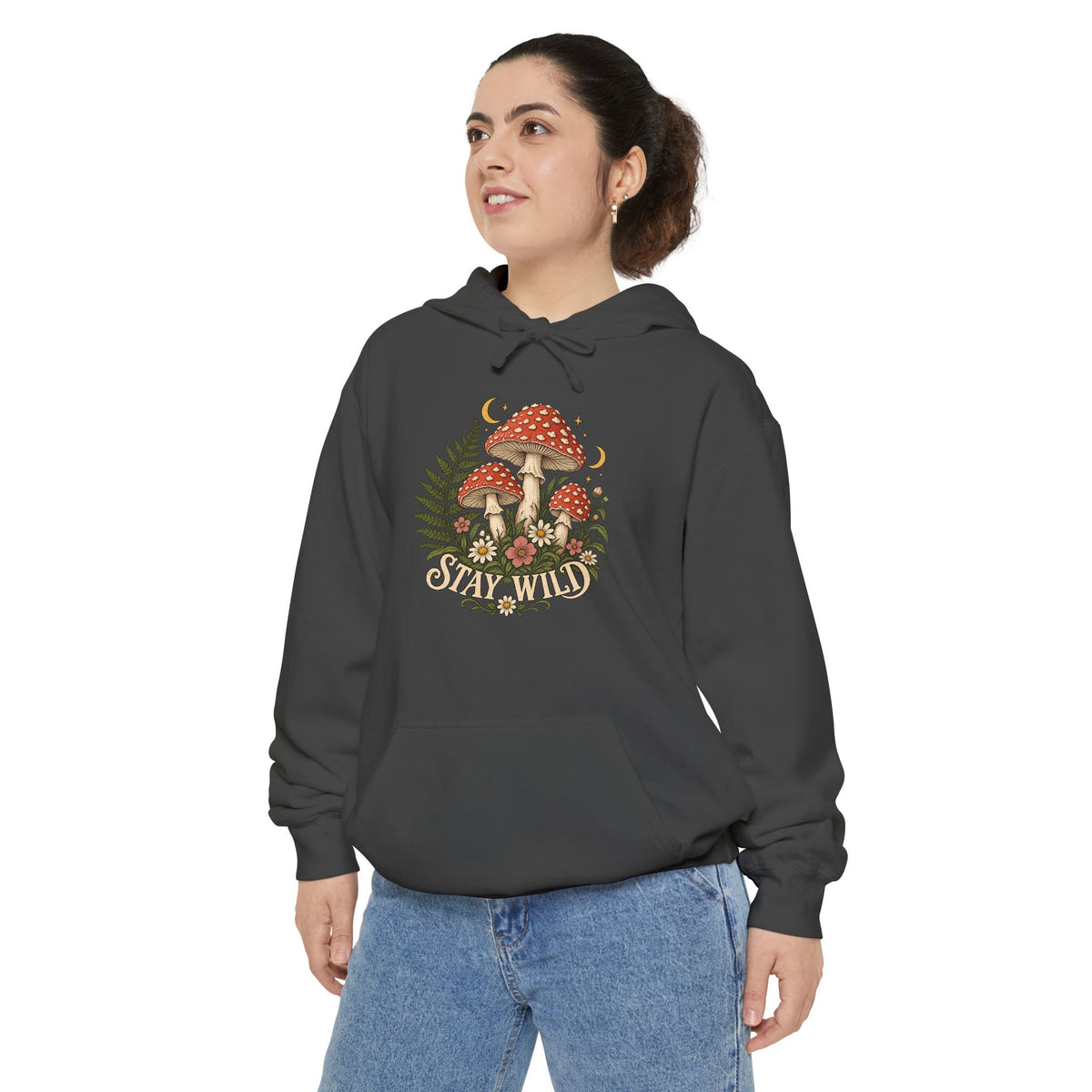 Mushroom Hoodie | Vintage Botanical Toadstool Art | Comfort Colors Garment Dyed