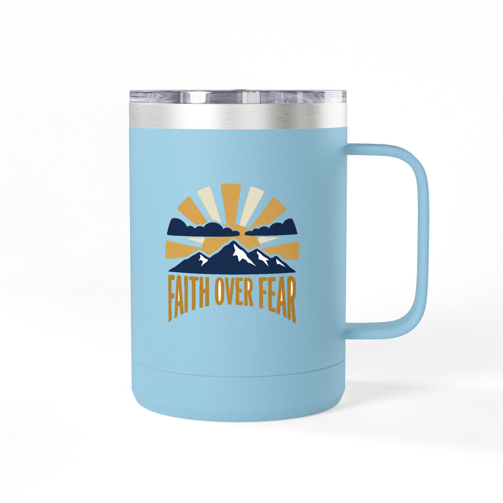 Faith Over Fear 15oz Tumbler | Inspirational Christian Gift