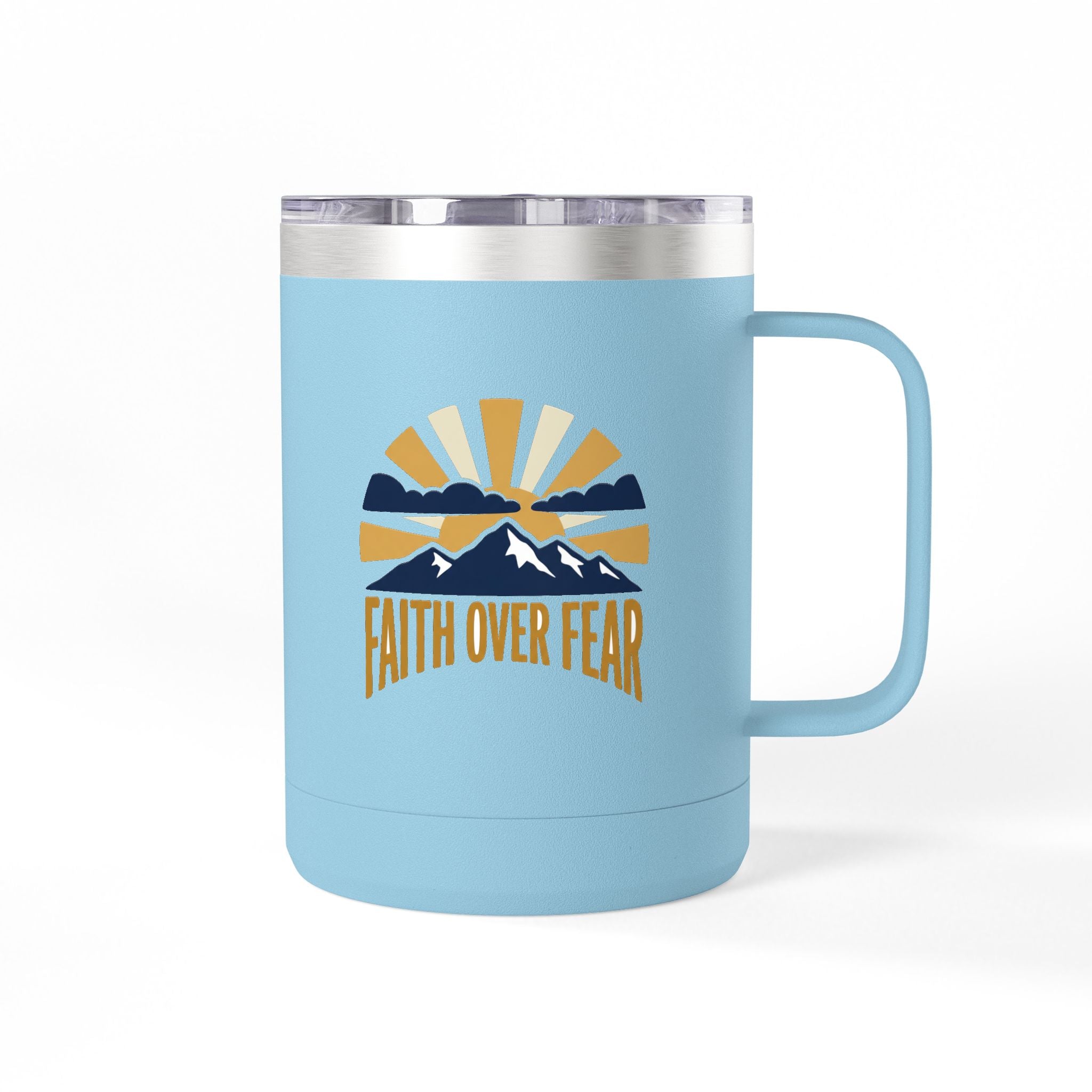 Faith Over Fear 15oz Tumbler | Inspirational Christian Gift