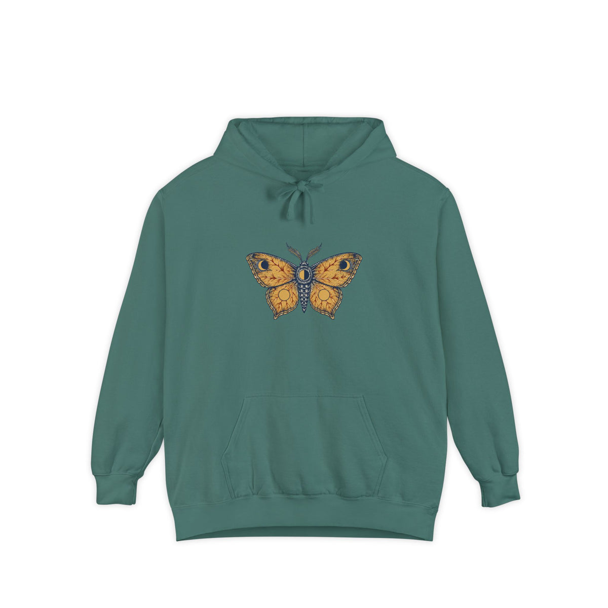 Celestial Moth Hoodie | Vintage Engraved Luna Moth Art | Comfort Colors Garment Dyed