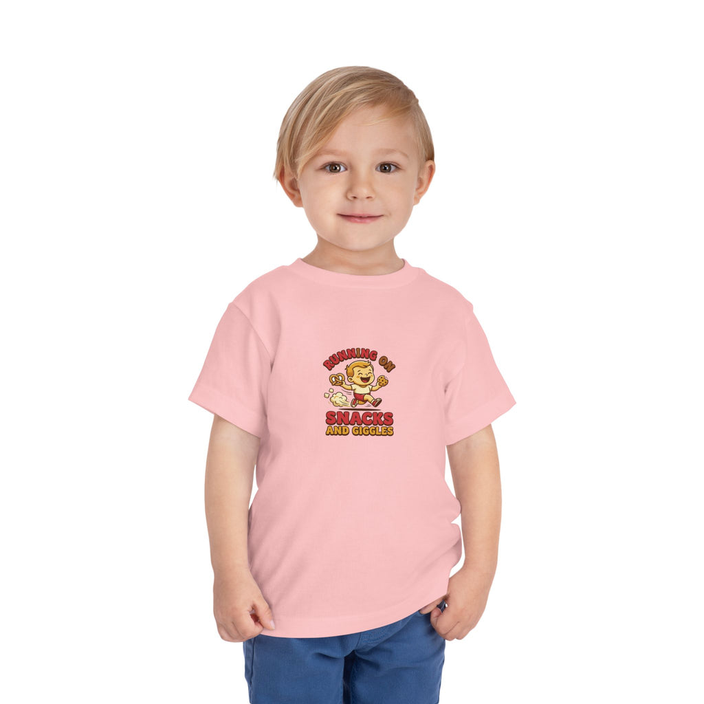 Running on Snacks and Giggles Toddler Shirt Funny Tee