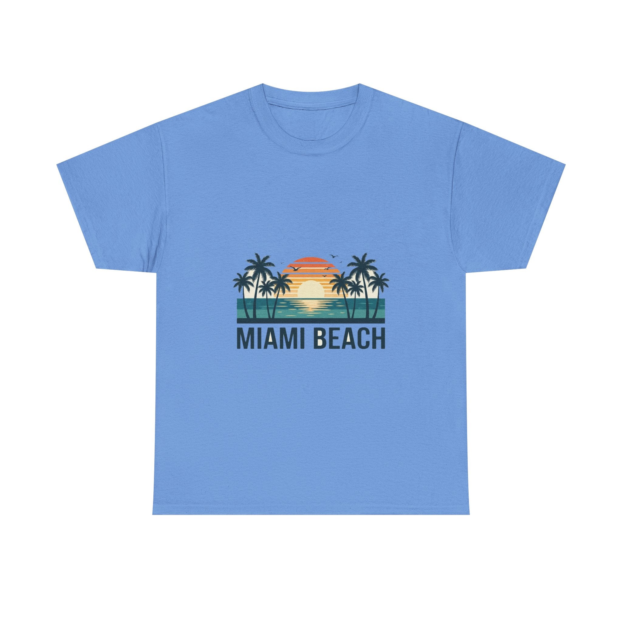Miami Beach Retro Tee | Vintage Sunset & Palms Summer Shirt