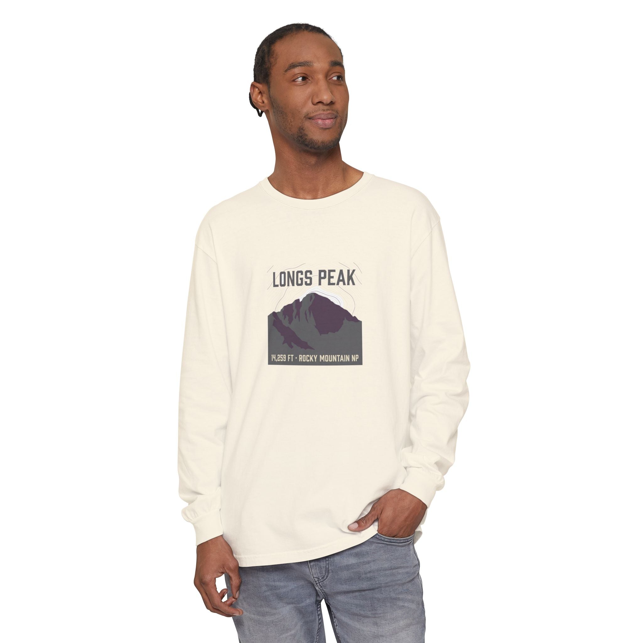 Longs Peak Long Sleeve Tee | 14,259 ft Colorado 14er | Comfort Colors