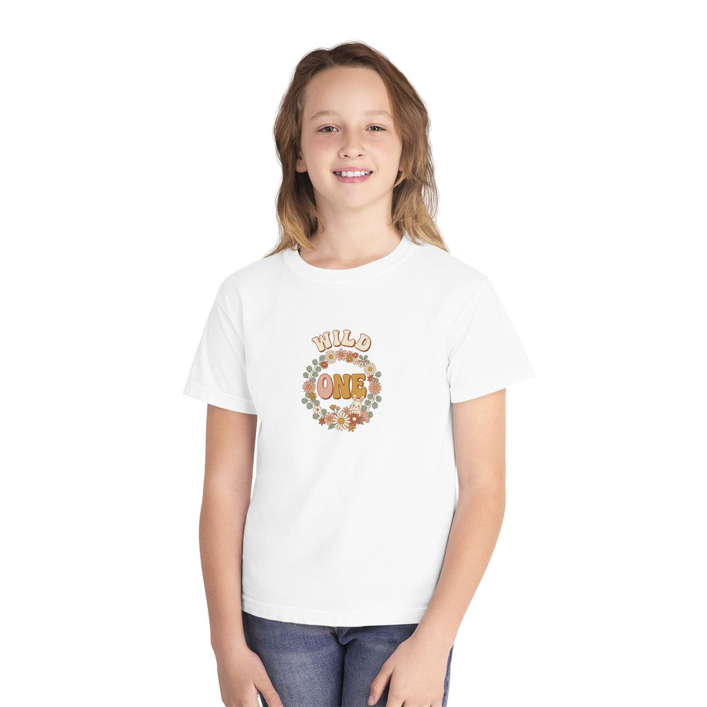 Wild One Birthday Youth Shirt Boho Bunny Comfort Colors
