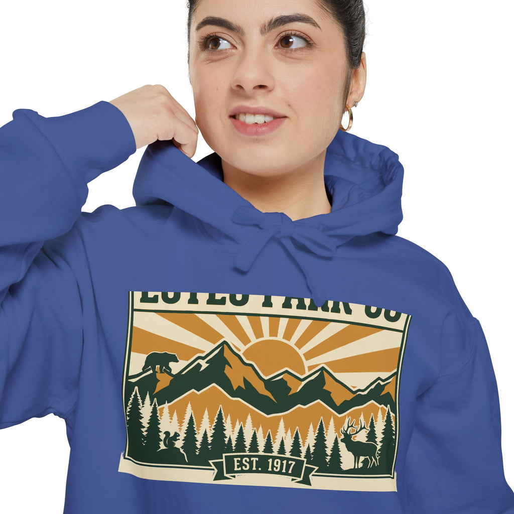 Estes Park CO Hidden Wildlife Hoodie | Forest Green EST. 1917