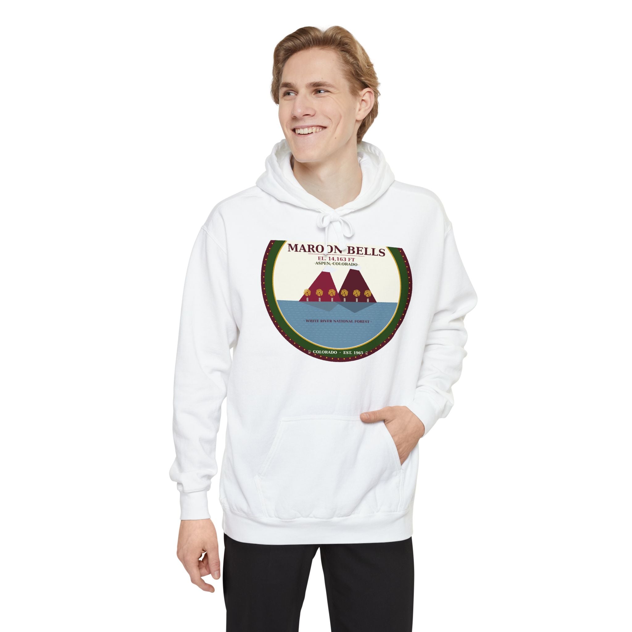 Maroon Bells Badge Hoodie — Colorado 14er
