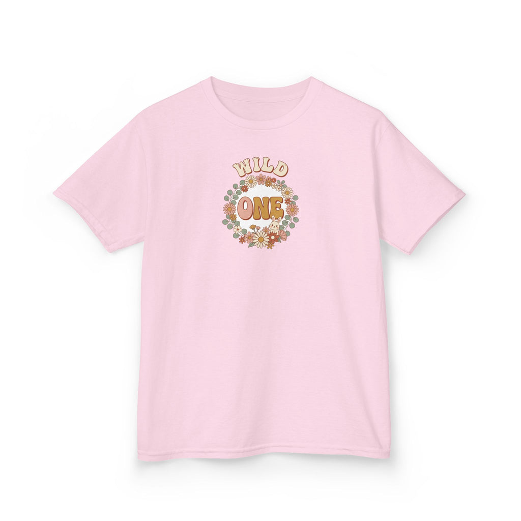 Wild One 1st Birthday Shirt Boho Floral Bunny Kids Tee