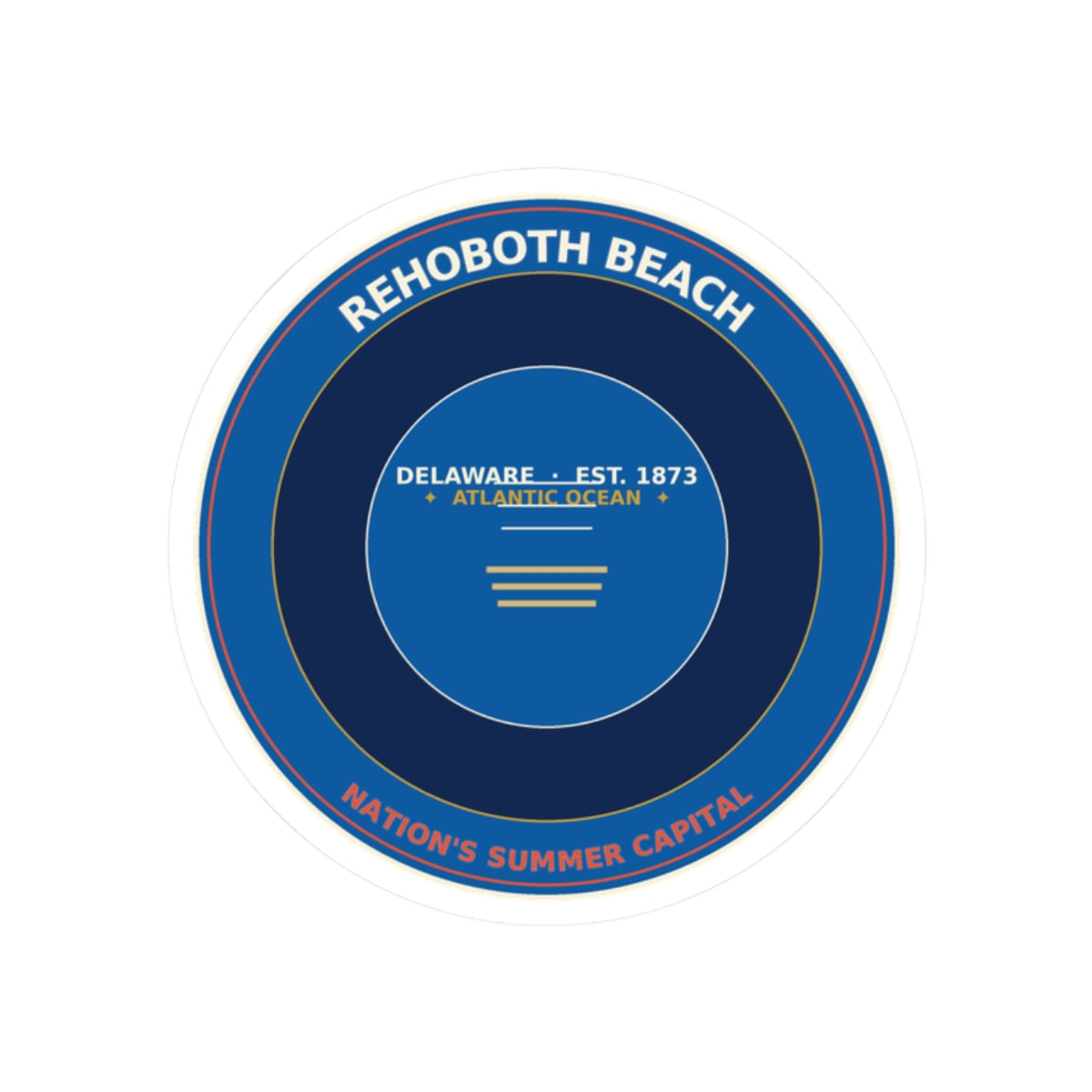 Rehoboth Beach Delaware Sticker | Vintage Boardwalk Badge