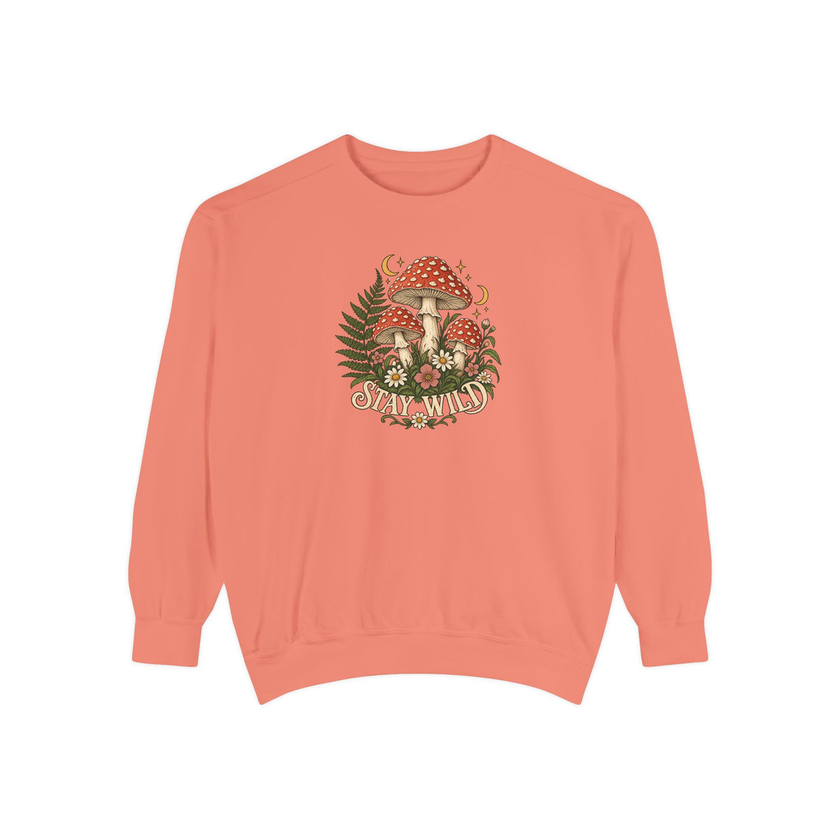 Mushroom Crewneck Sweatshirt | Vintage Botanical Toadstool Art | Comfort Colors Garment Dyed