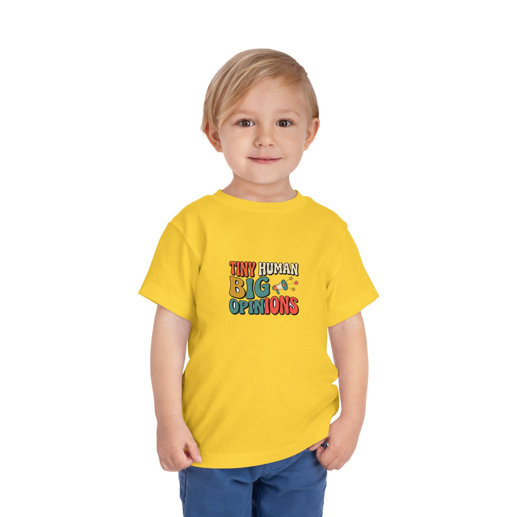 Tiny Human Big Opinions Toddler Shirt Funny Retro Tee