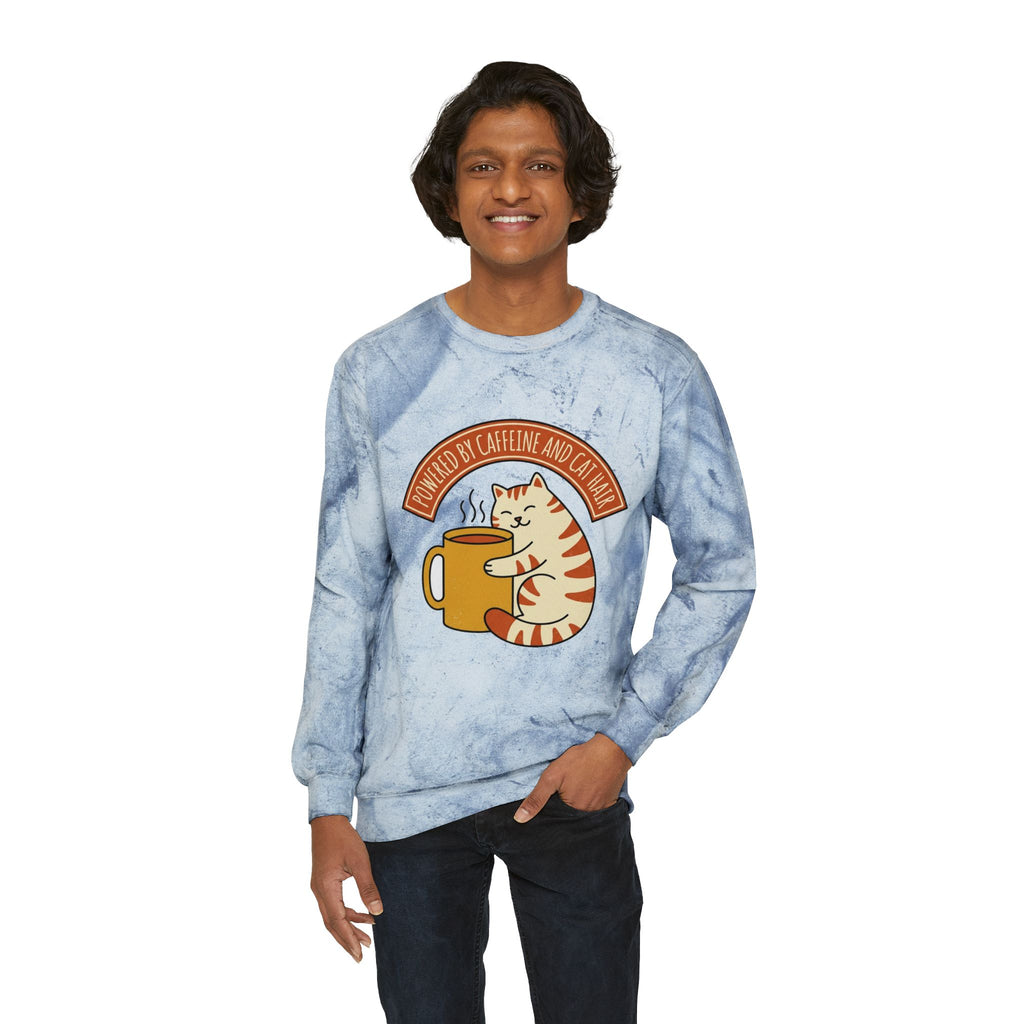 Cat Coffee Powered by Caffeine — Crewneck Sweatshirt
