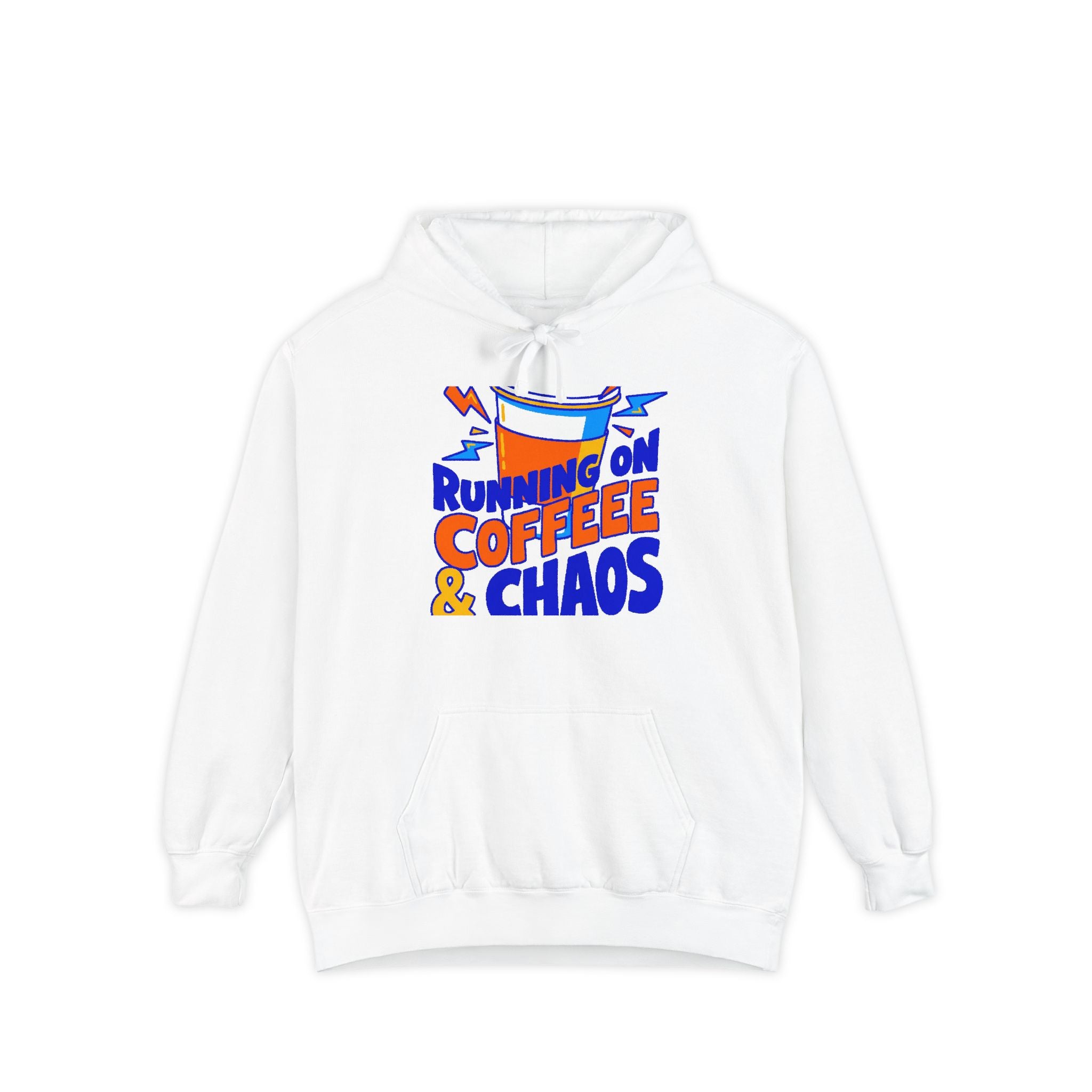 Funny Coffee Hoodie | Running on Coffee & Chaos