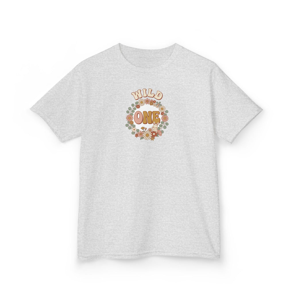 Wild One 1st Birthday Shirt Boho Floral Bunny Kids Tee