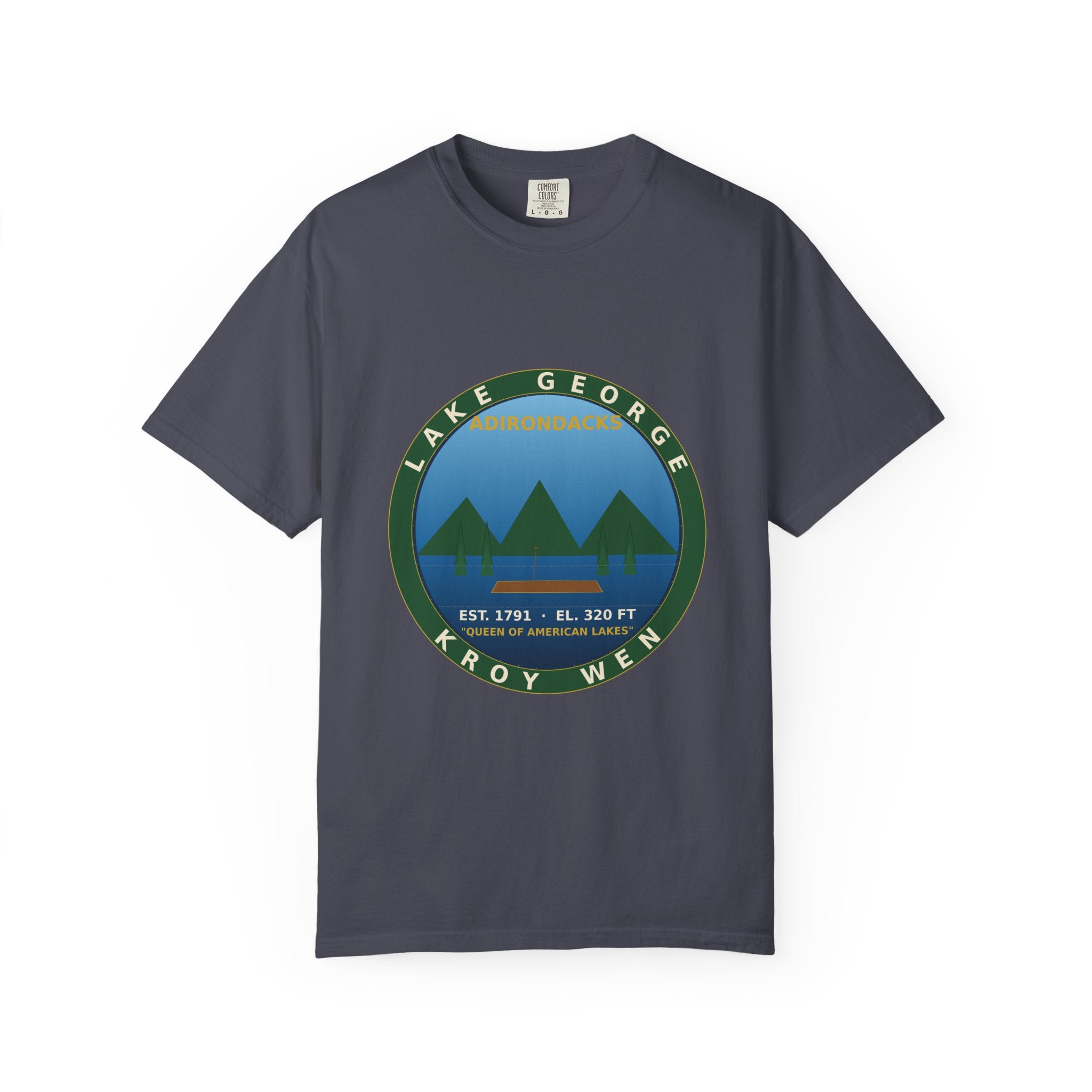 Lake George Adirondacks Badge Tee