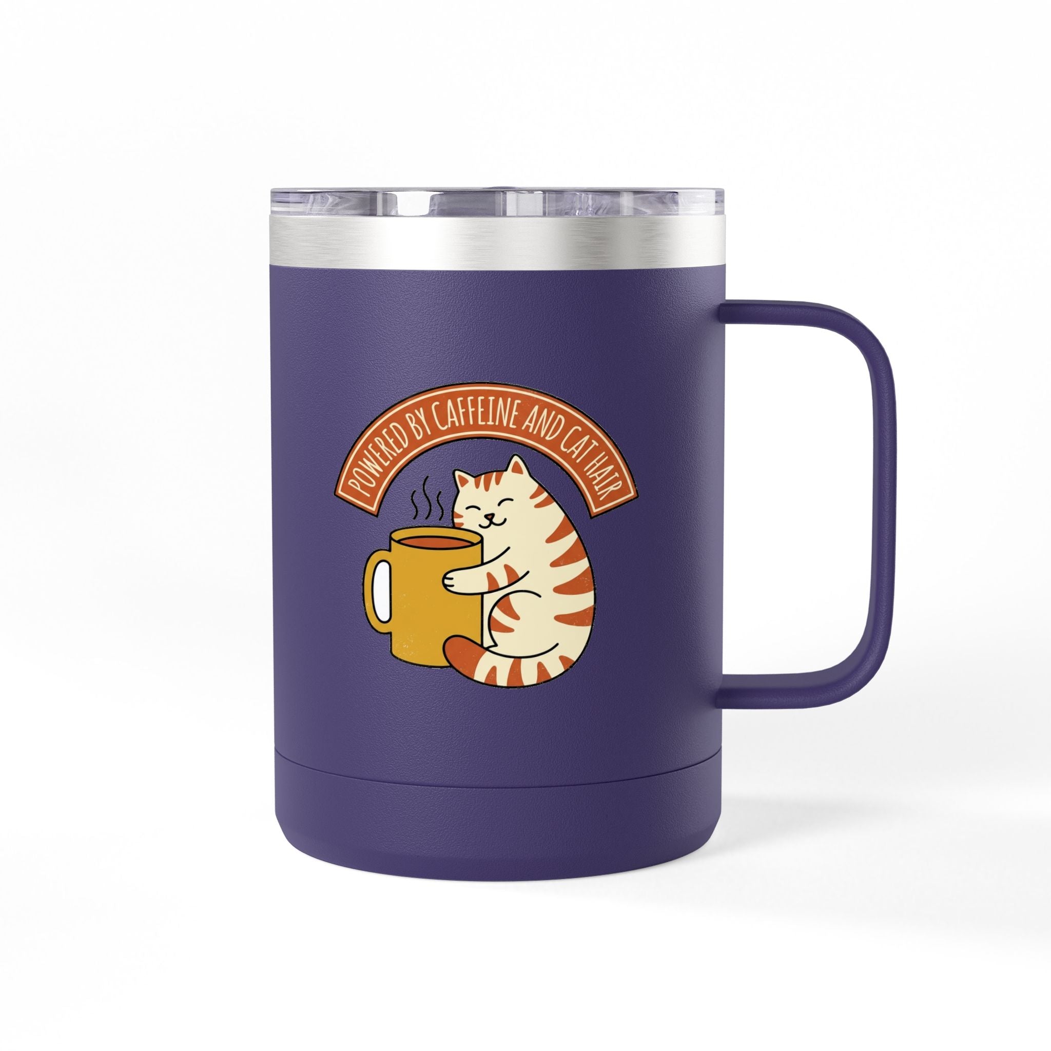 Cat Coffee Powered by Caffeine — 15oz Travel Mug