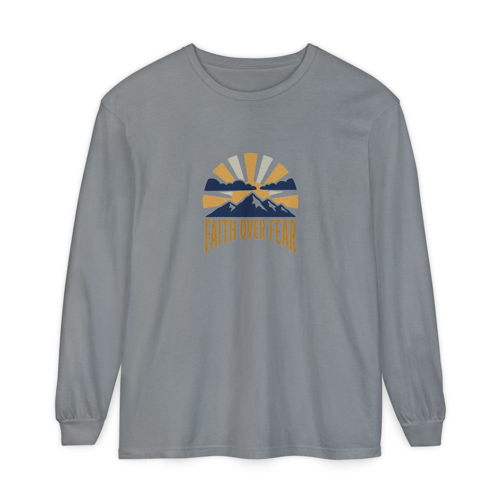 Faith Over Fear Long Sleeve Tee | Inspirational Christian Shirt