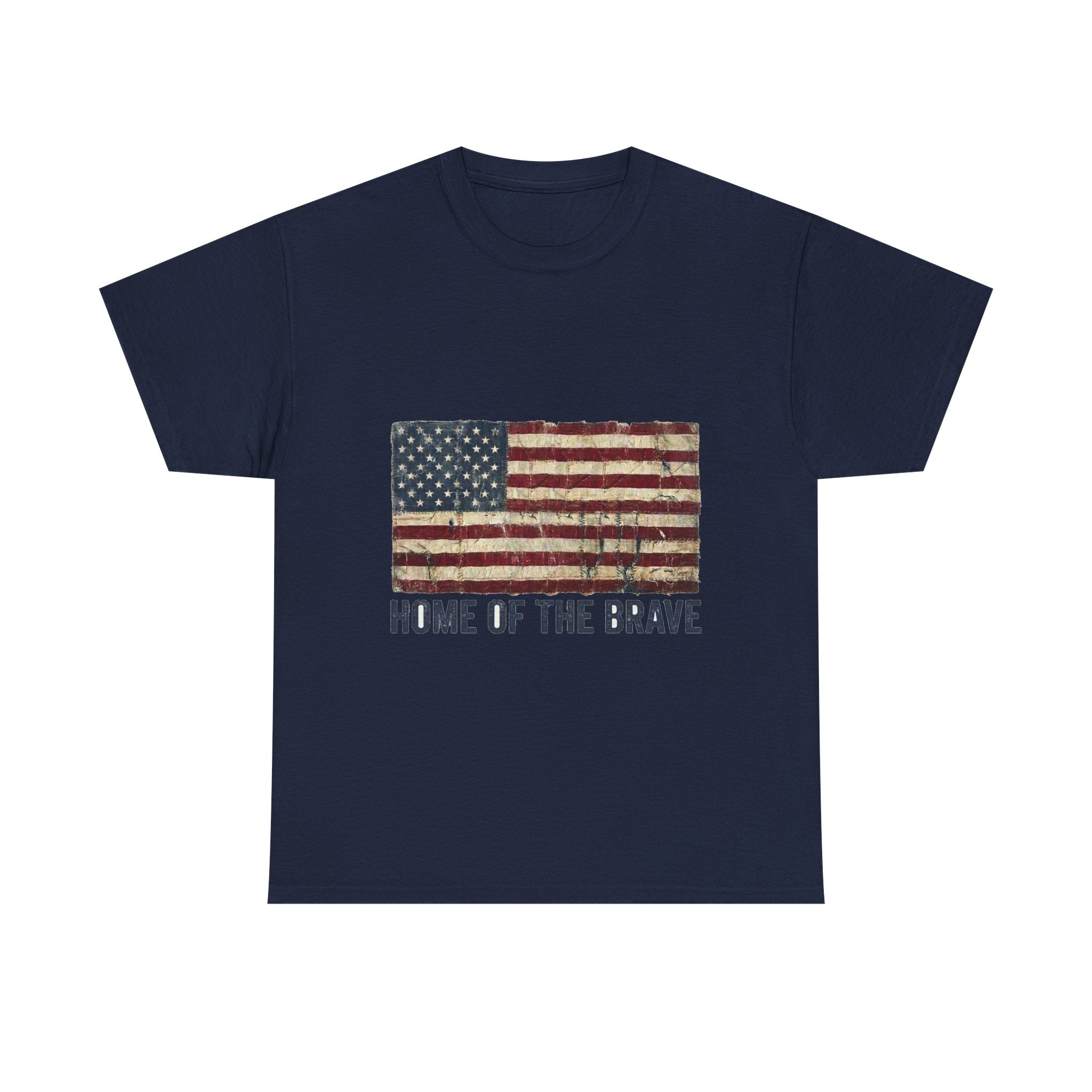 Home of the Brave Tattered Flag Tee | Vintage 4th of July Shirt | America 250
