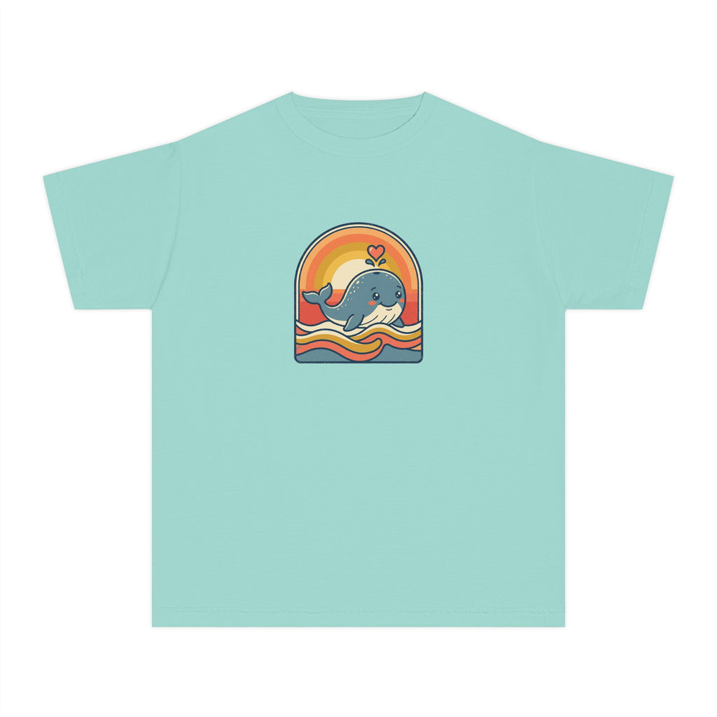 Whale Youth Shirt Retro Heart Comfort Colors Beach Tee