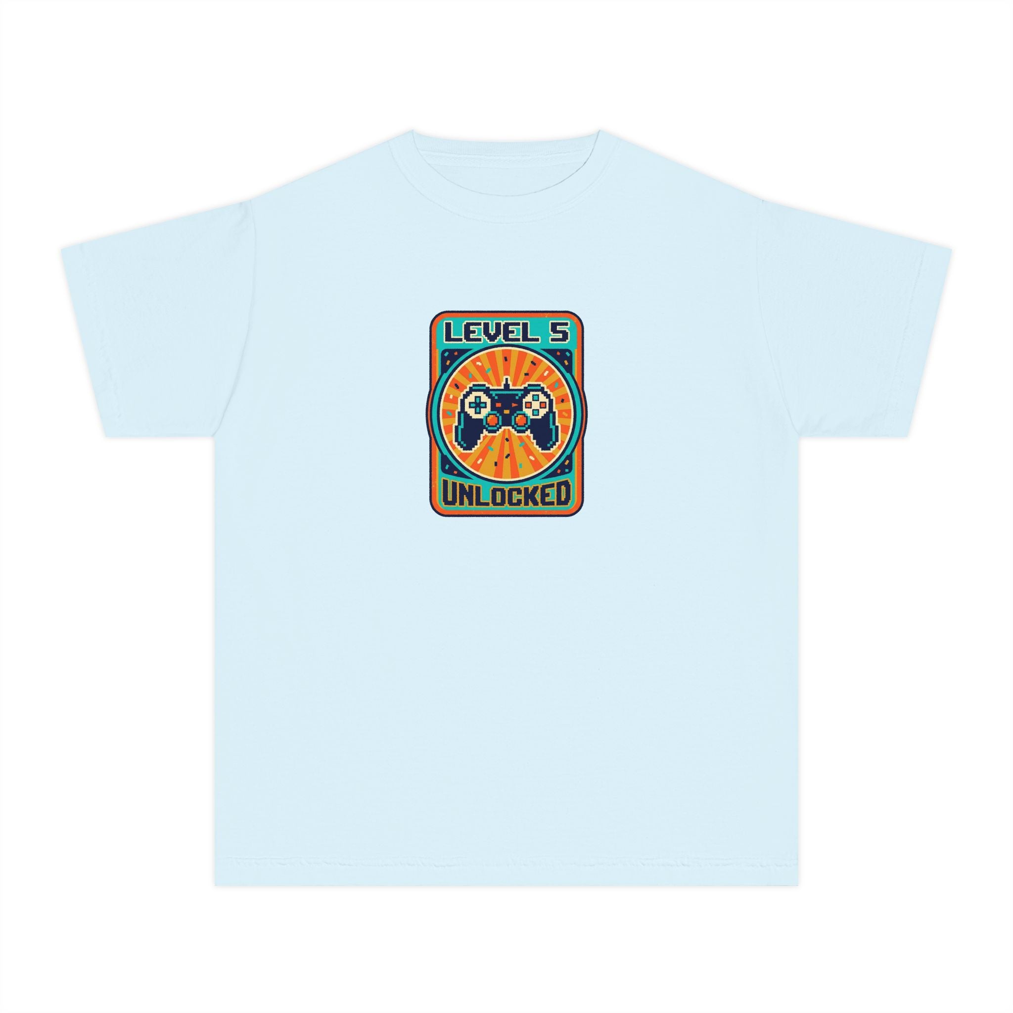Level 5 Unlocked 5th Birthday Youth Shirt Gamer Tee