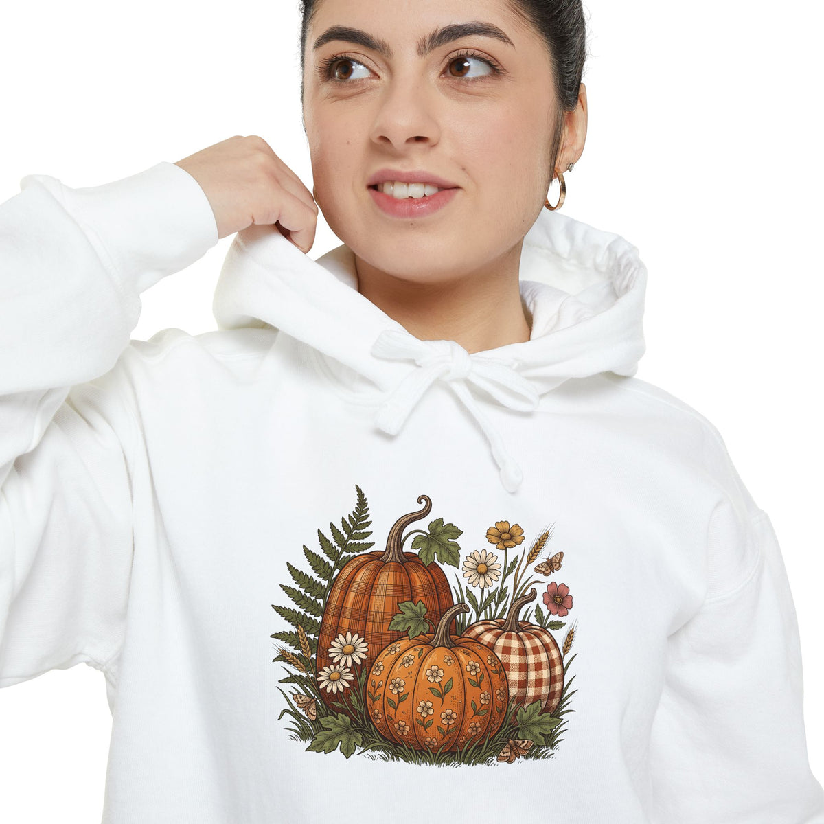 Pumpkin Hoodie | Vintage Patterned Cottagecore Fall Art | Comfort Colors Garment Dyed