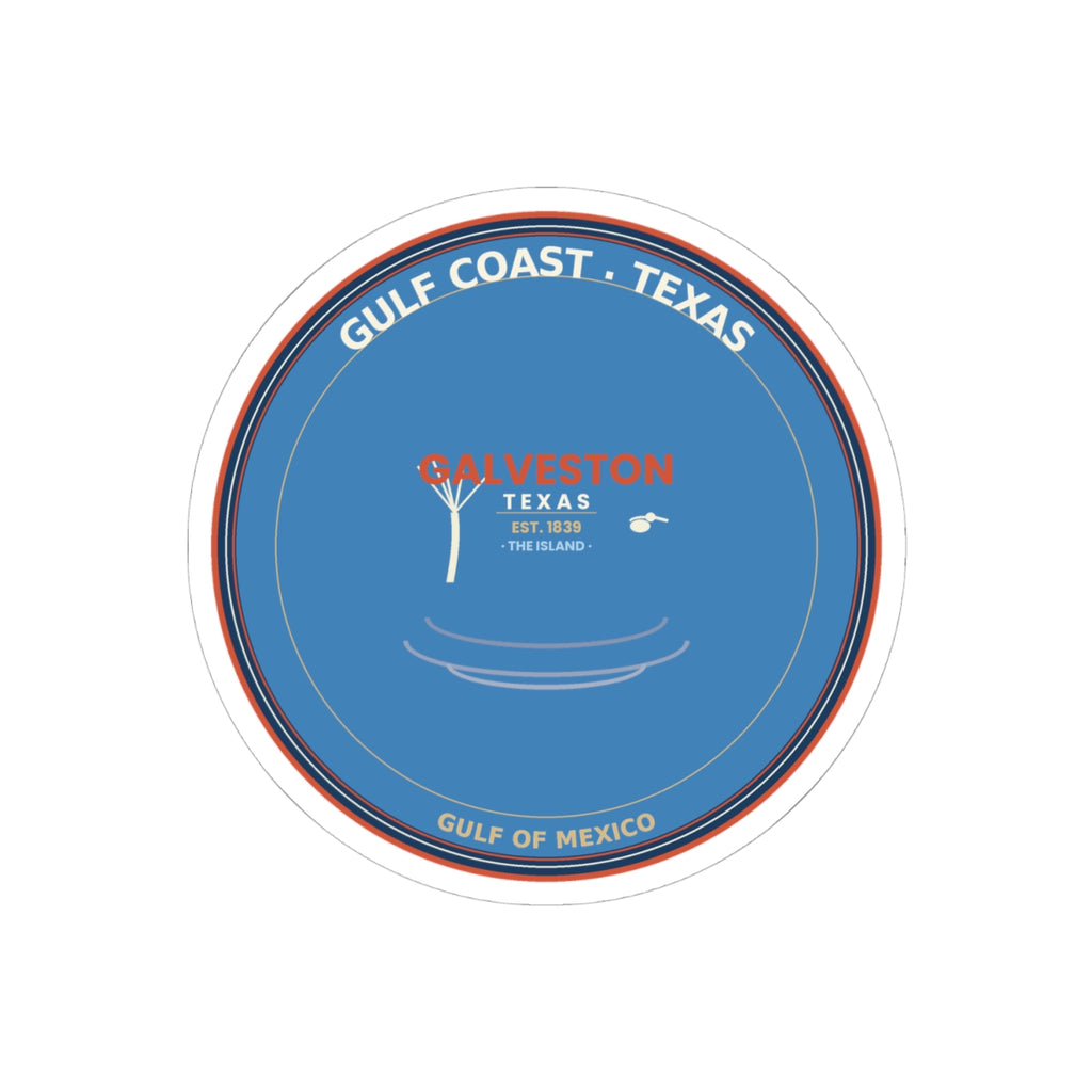 Galveston Texas Sticker | Gulf Coast Vintage Badge | 4 Inch