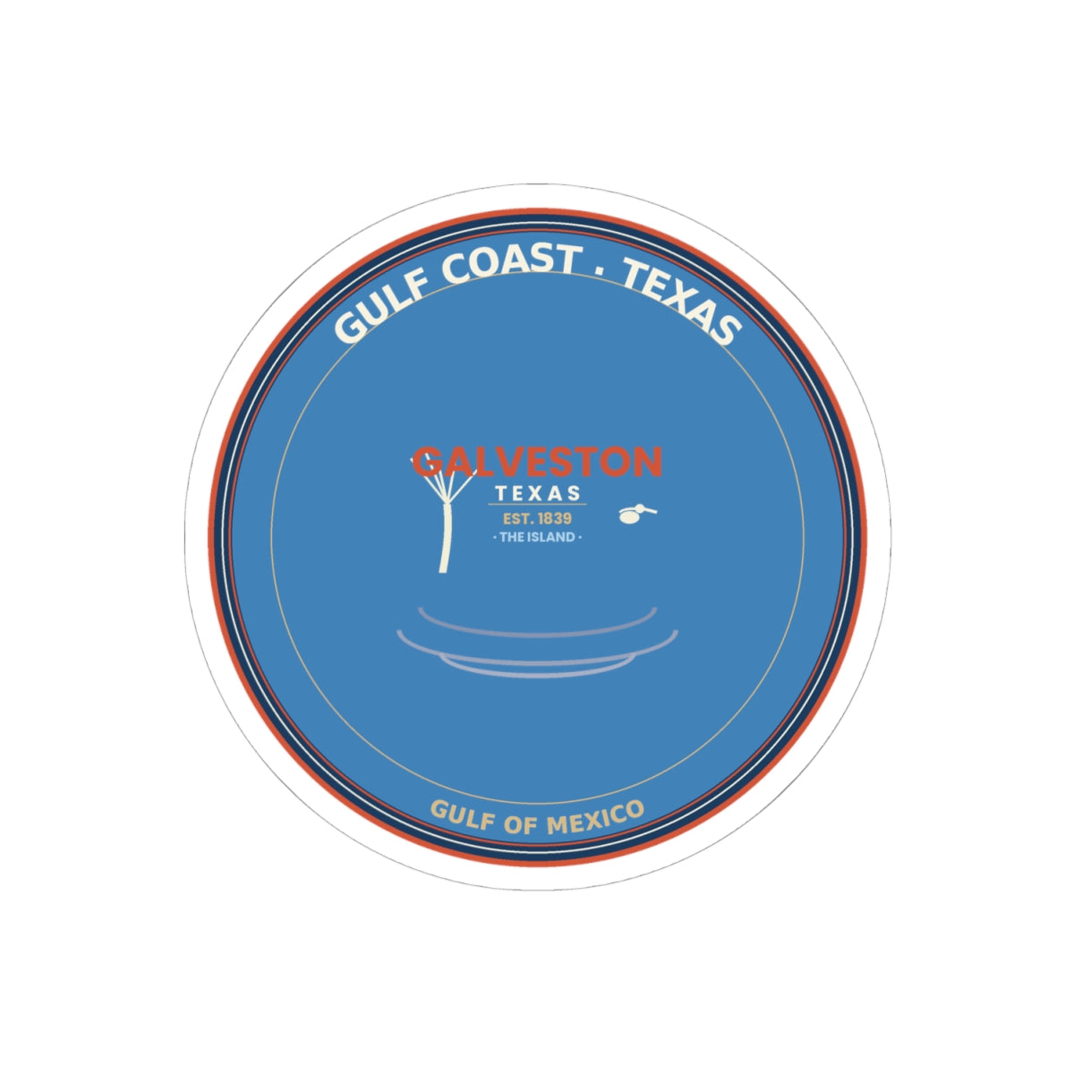 Galveston Texas Sticker | Gulf Coast Vintage Badge | 4 Inch