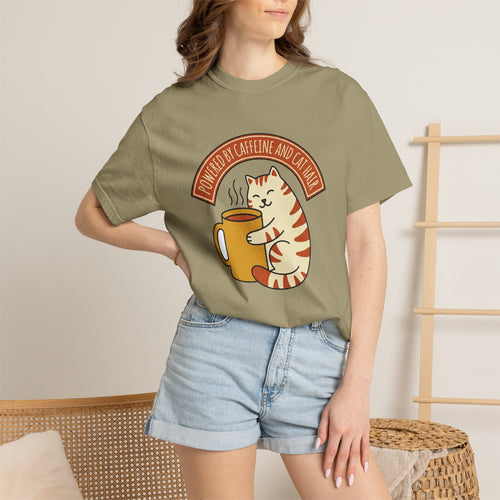 Cat Coffee Tee | Comfort Colors | cat lover coffee apparel