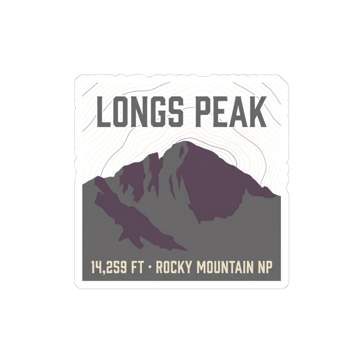 Longs Peak 14,259 ft Sticker — Rocky Mountain National Park adventure sticker