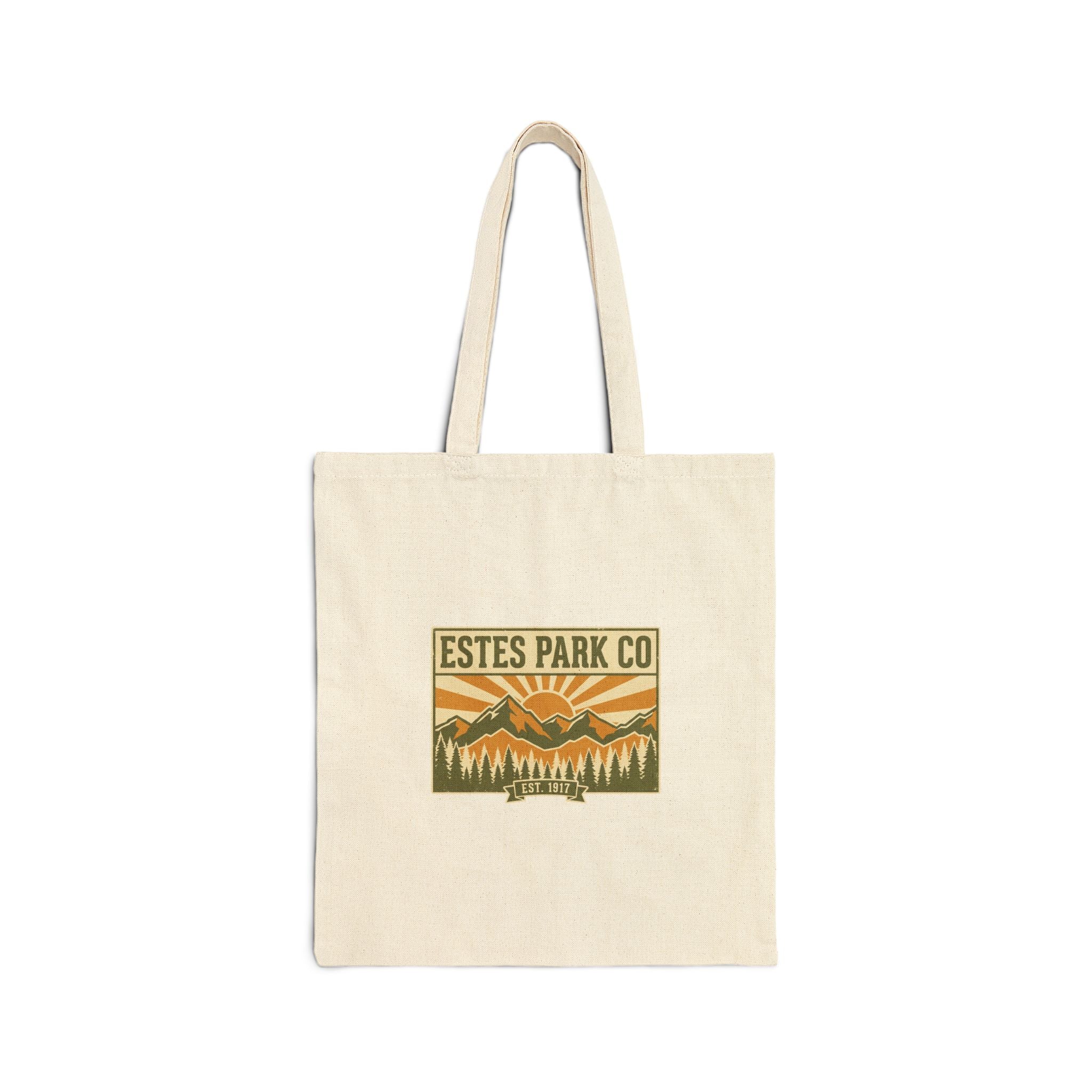 Estes Park CO Canvas Tote Bag | Vintage EST. 1917 Colorado Mountain Tote