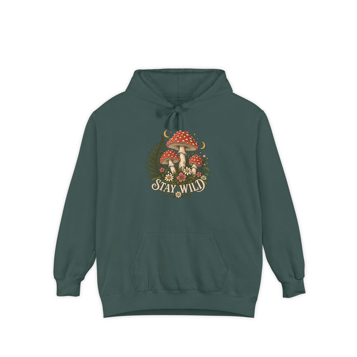 Mushroom Hoodie | Vintage Botanical Toadstool Art | Comfort Colors Garment Dyed