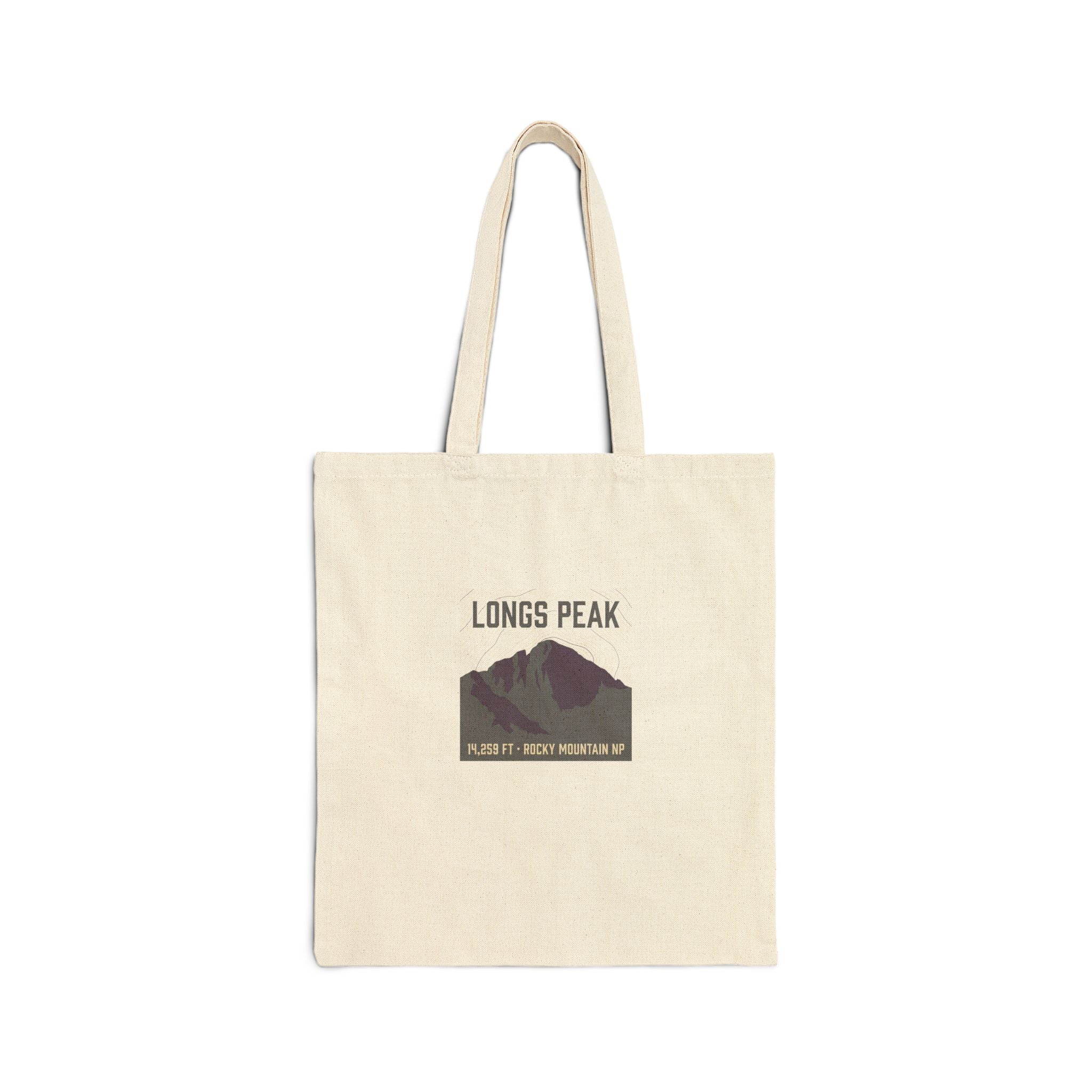 Longs Peak Canvas Tote Bag | 14,259 ft Colorado 14er Tote
