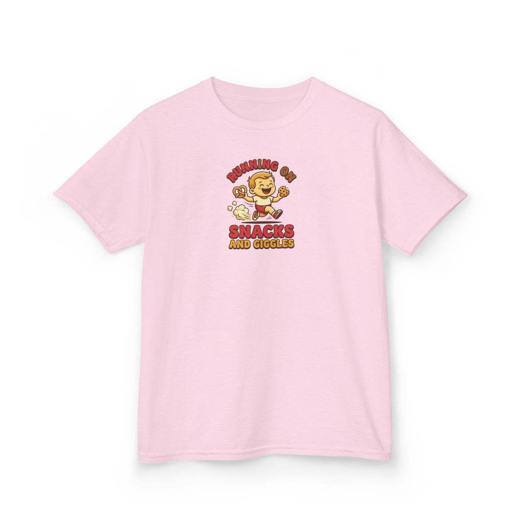 Running on Snacks and Giggles Shirt Funny Kids Tee