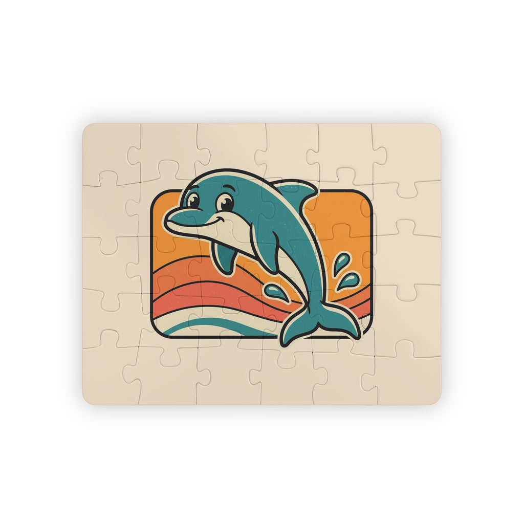 Dolphin Kids Puzzle 30 Piece Retro Sunset Beach Puzzle