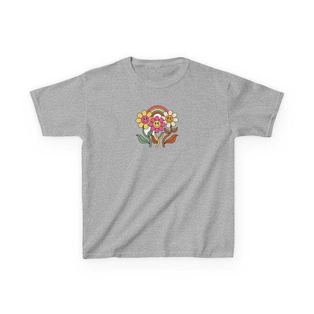 Groovy Daisy Shirt Retro Rainbow Flower Kids Tee