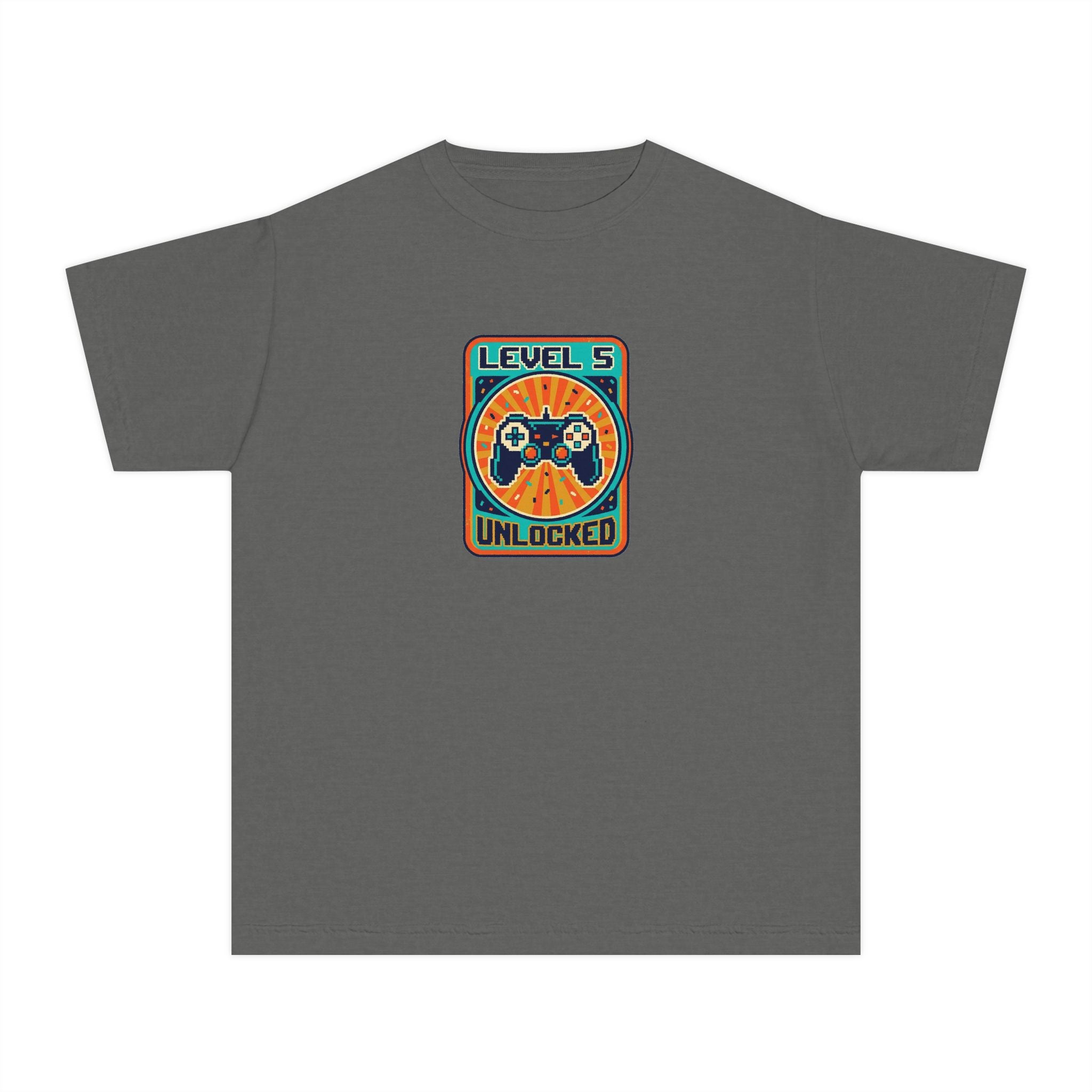 Level 5 Unlocked 5th Birthday Youth Shirt Gamer Tee
