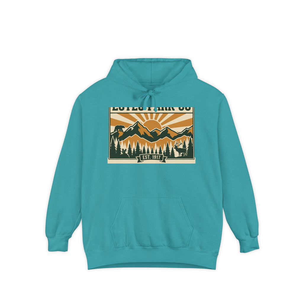 Estes Park CO Hidden Wildlife Hoodie | Forest Green EST. 1917