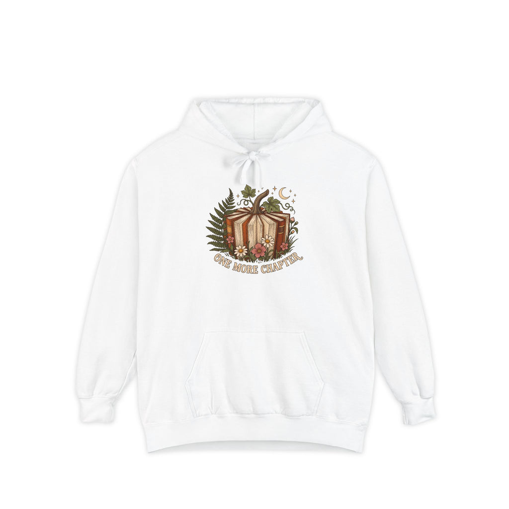 Book Lover Hoodie | One More Chapter Autumn Reading Art | Comfort Colors Garment Dyed