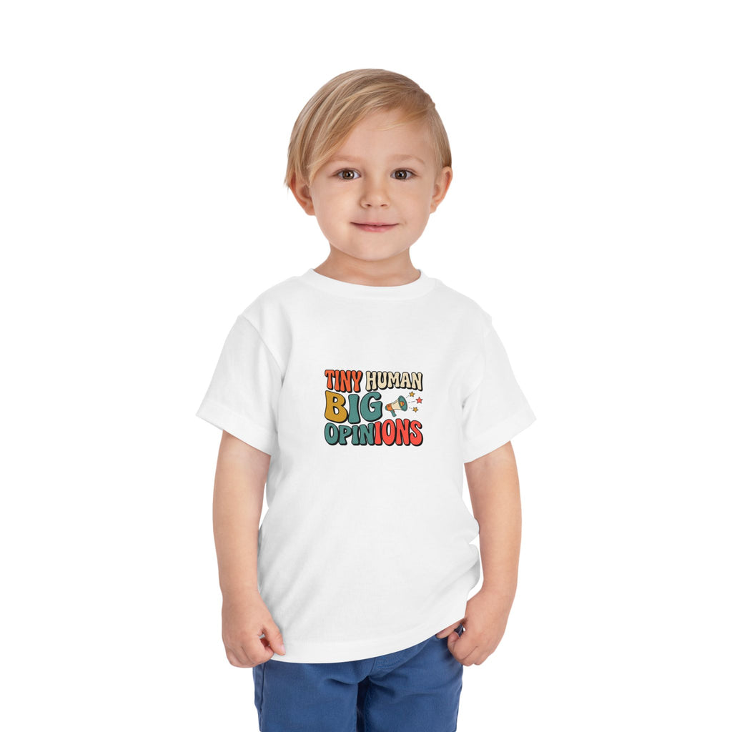 Tiny Human Big Opinions Toddler Shirt Funny Retro Tee