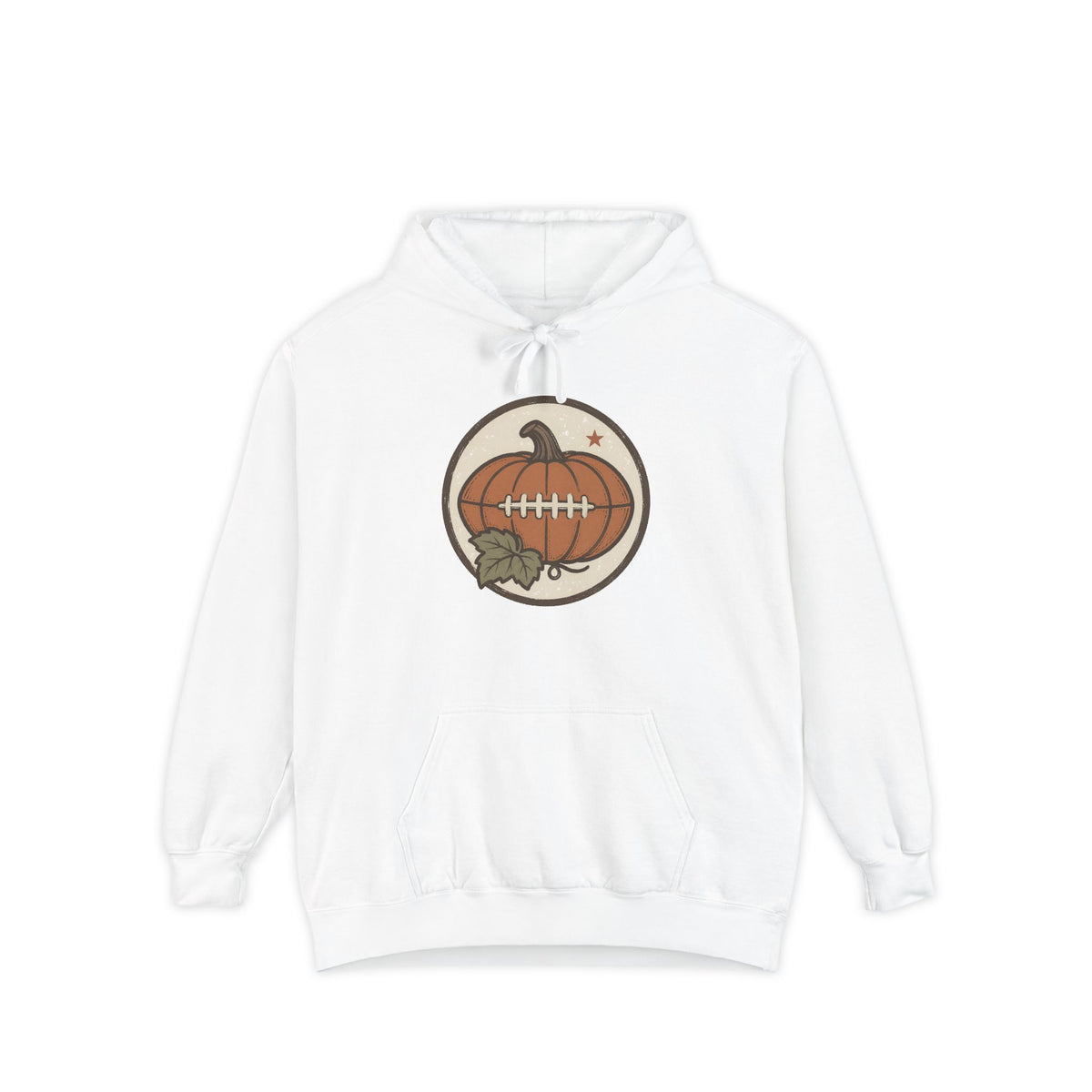 Pumpkin Football Hoodie | Vintage Fall Saturday Tailgate Art | Comfort Colors Garment Dyed