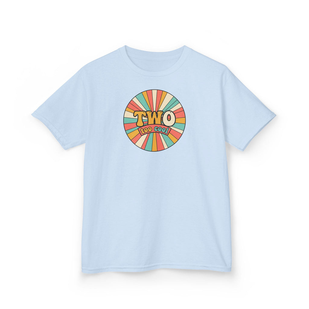 2nd Birthday Shirt TWO Too Cool Retro Sunburst Kids Tee
