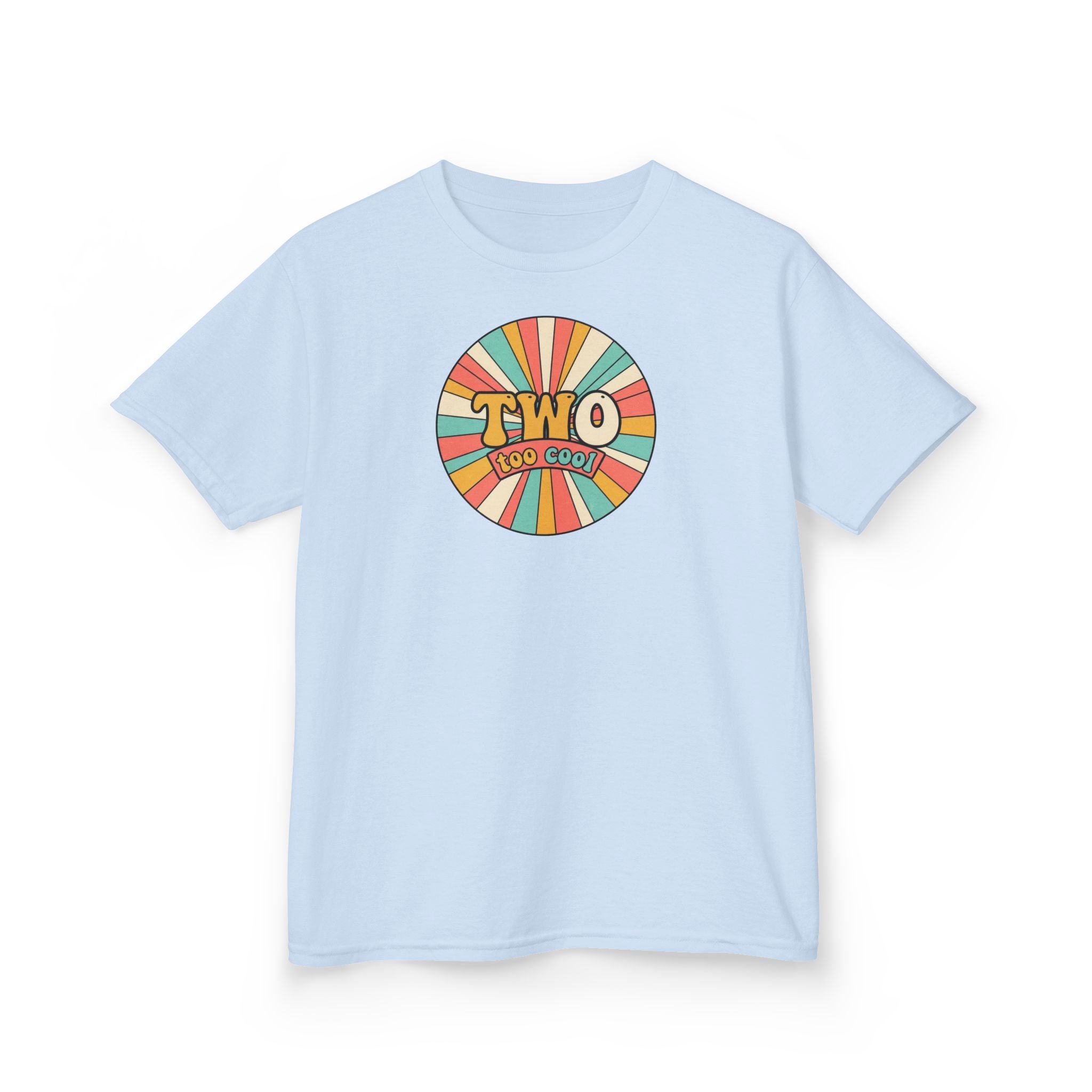 2nd Birthday Shirt TWO Too Cool Retro Sunburst Kids Tee