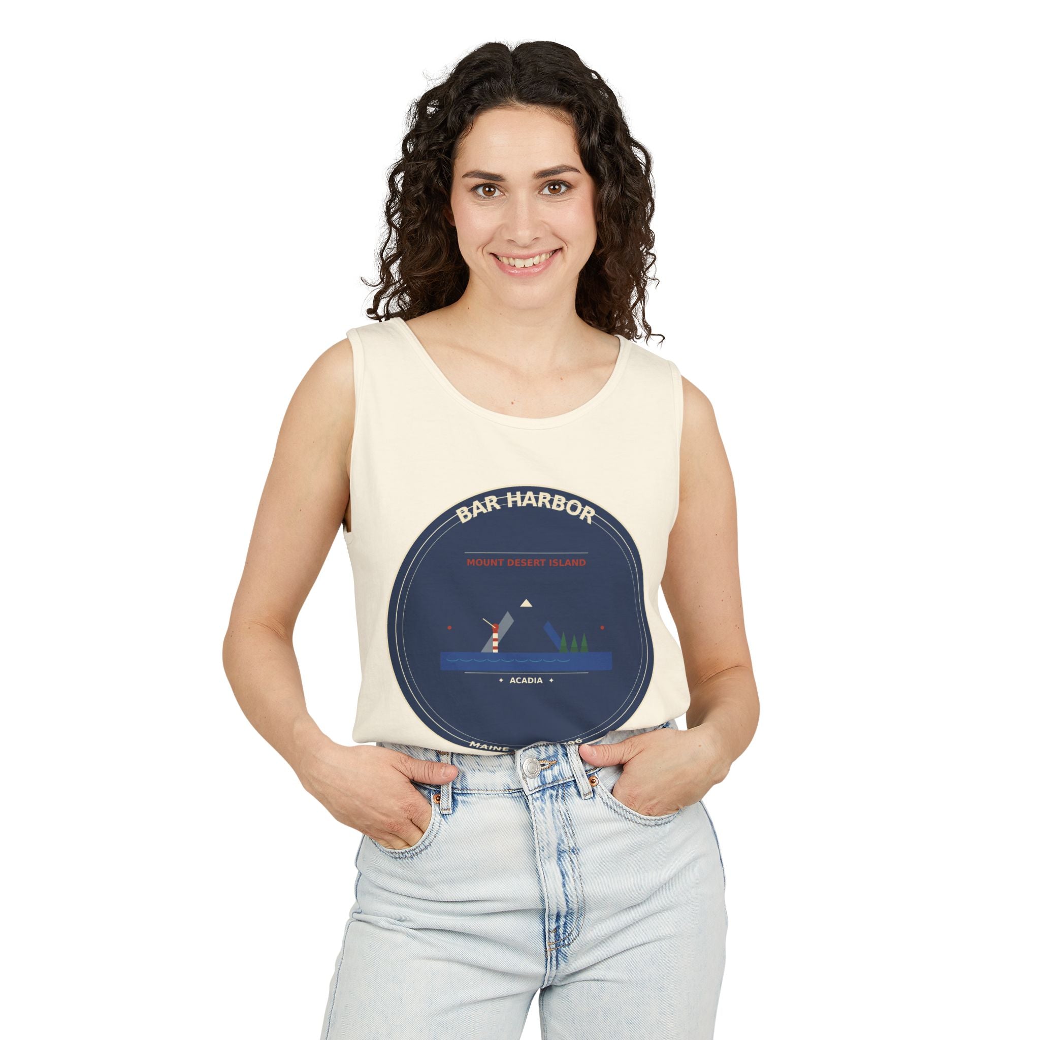 Bar Harbor Maine Tank Top | Acadia Vintage Badge Tank