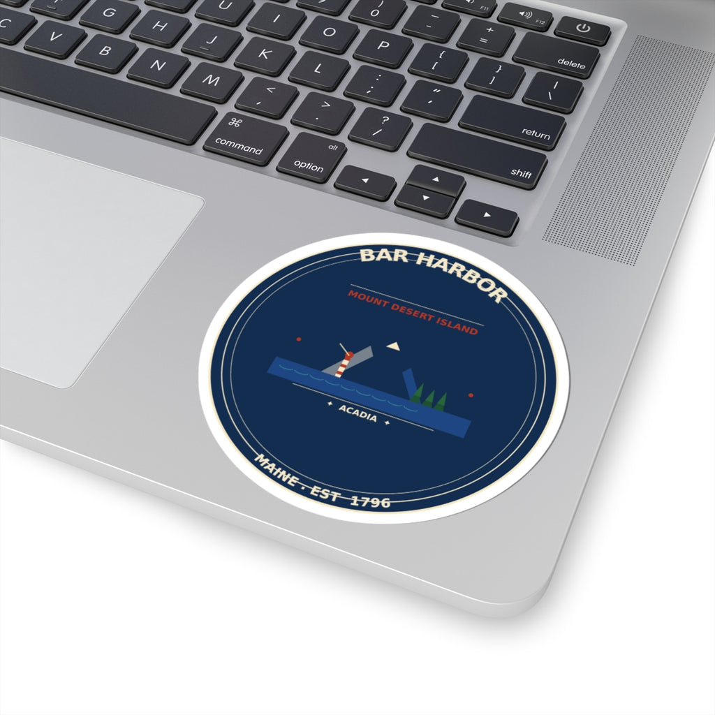 Bar Harbor Maine Sticker | Acadia Vintage Badge Sticker
