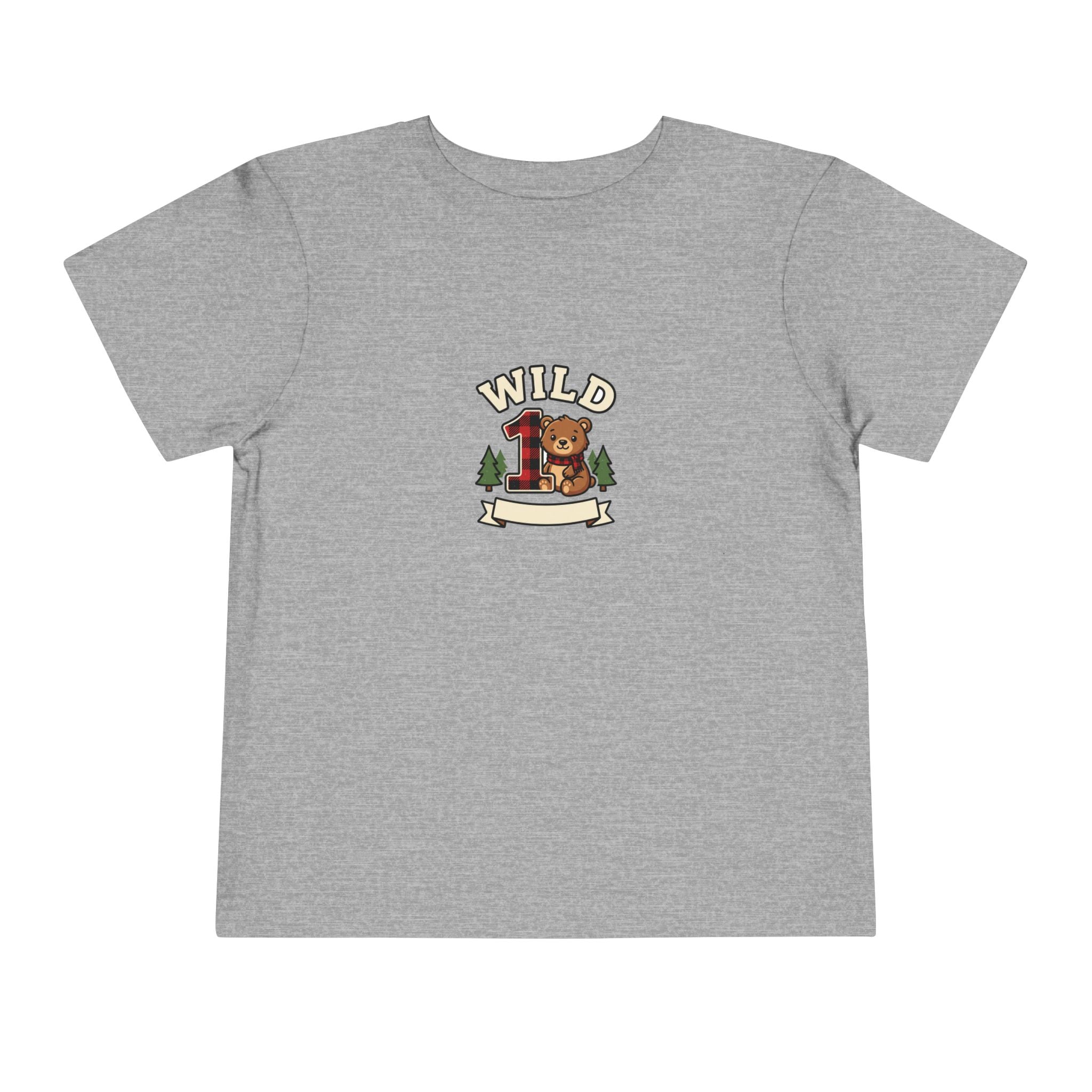 Wild One 1st Birthday Toddler Shirt Plaid Bear Tee