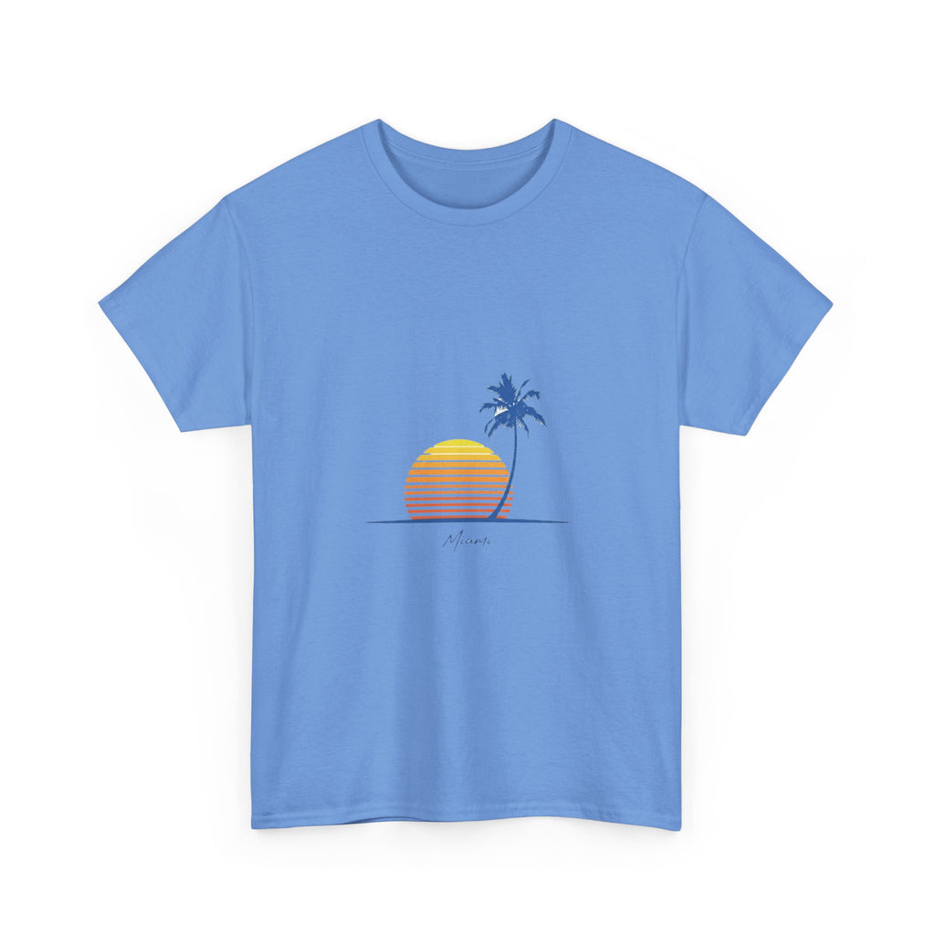 Retro Miami Palm Sunset Tee | Vintage Beach Summer Shirt
